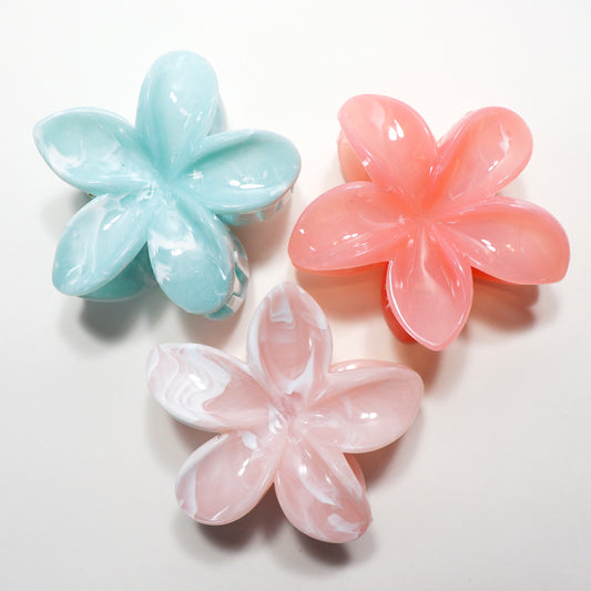 Plumeria Pastels Floral Claw Clip
