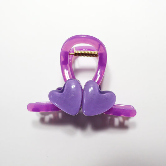 Pop Purple Hearts Claw Clip