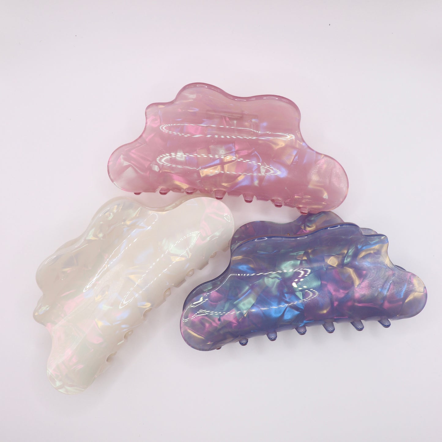 Opalescent Wavy Claw Clip