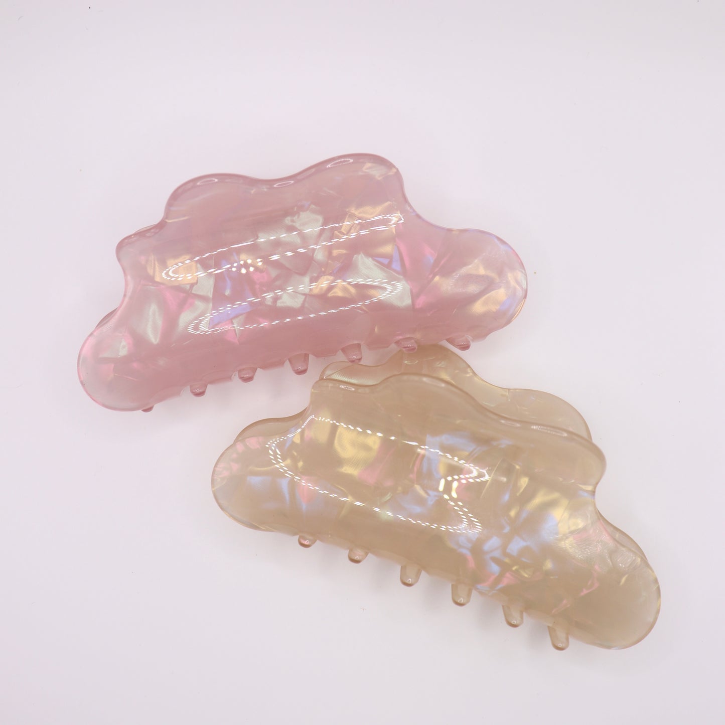 Opalescent Wavy Claw Clip