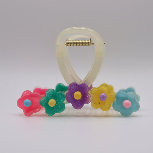 Glitter Daisy Pop Claw Clip