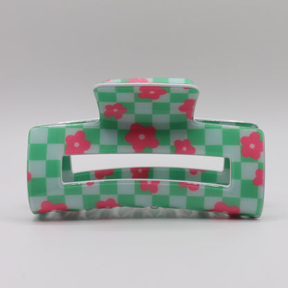 Checker Daisy Pop Claw Clip
