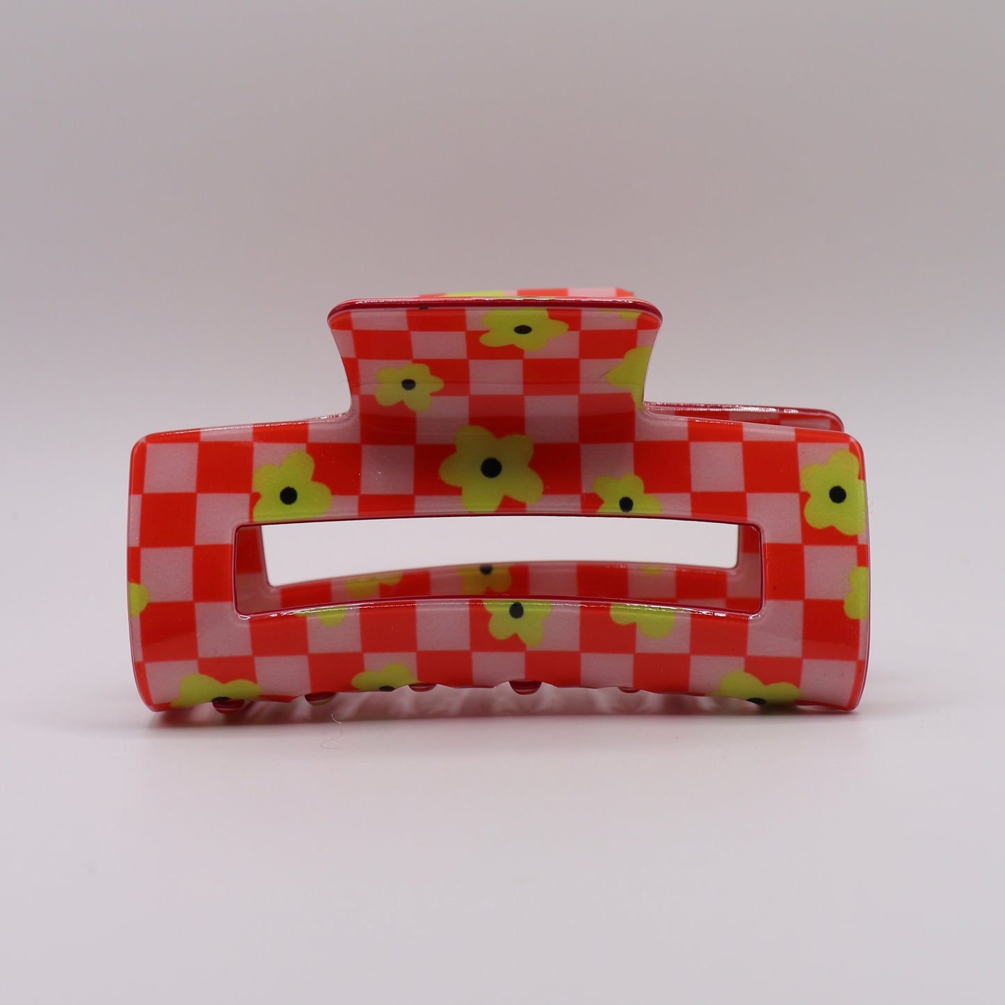 Checker Daisy Pop Claw Clip